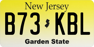 NJ license plate B73KBL