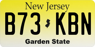 NJ license plate B73KBN