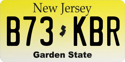 NJ license plate B73KBR
