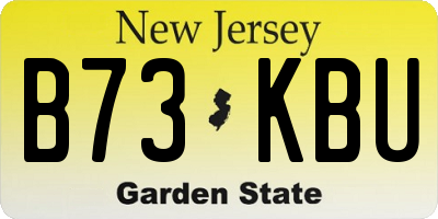 NJ license plate B73KBU