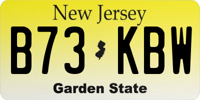 NJ license plate B73KBW