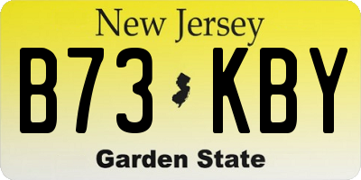 NJ license plate B73KBY