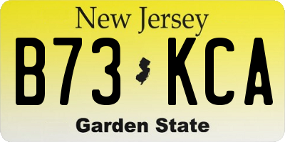 NJ license plate B73KCA