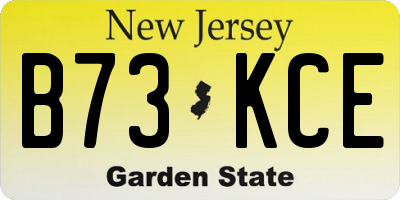 NJ license plate B73KCE