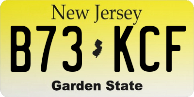 NJ license plate B73KCF
