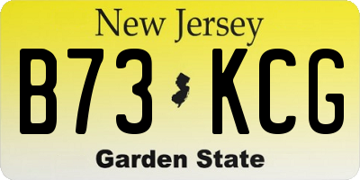 NJ license plate B73KCG