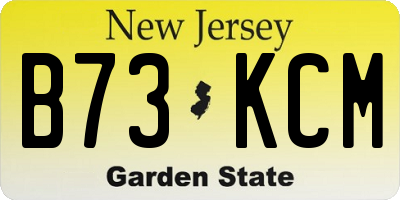 NJ license plate B73KCM