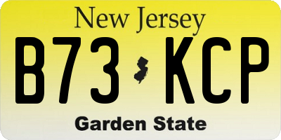 NJ license plate B73KCP