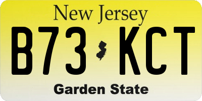 NJ license plate B73KCT