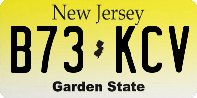 NJ license plate B73KCV