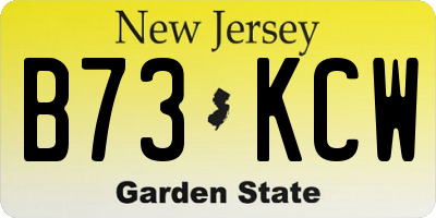 NJ license plate B73KCW