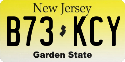 NJ license plate B73KCY