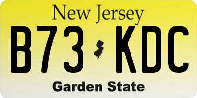 NJ license plate B73KDC
