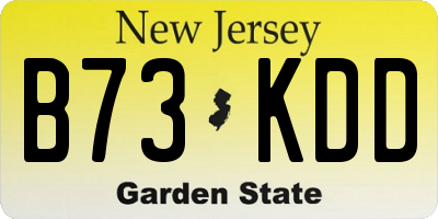 NJ license plate B73KDD