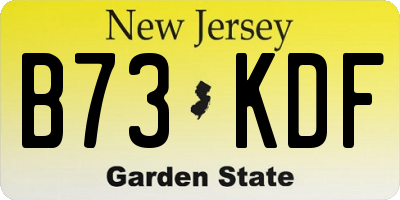 NJ license plate B73KDF