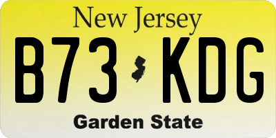 NJ license plate B73KDG
