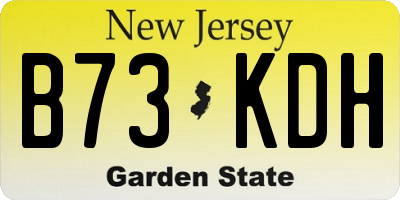 NJ license plate B73KDH