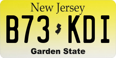 NJ license plate B73KDI