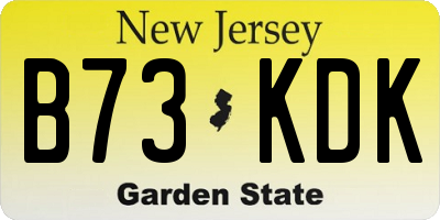 NJ license plate B73KDK