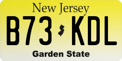 NJ license plate B73KDL