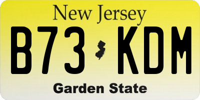 NJ license plate B73KDM