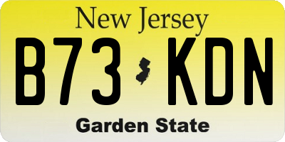 NJ license plate B73KDN