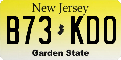 NJ license plate B73KDO