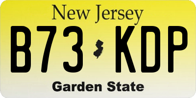 NJ license plate B73KDP