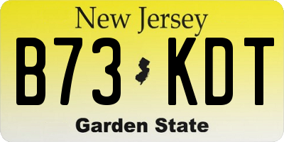 NJ license plate B73KDT