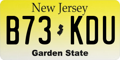 NJ license plate B73KDU