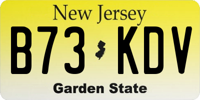 NJ license plate B73KDV
