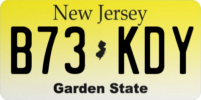 NJ license plate B73KDY