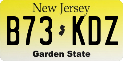 NJ license plate B73KDZ