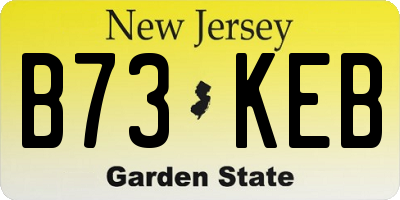 NJ license plate B73KEB
