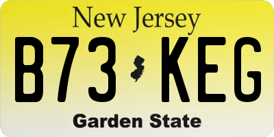 NJ license plate B73KEG