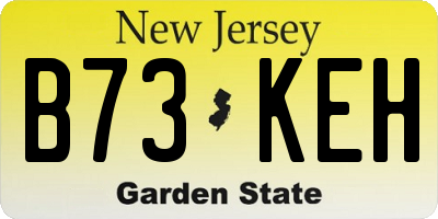 NJ license plate B73KEH