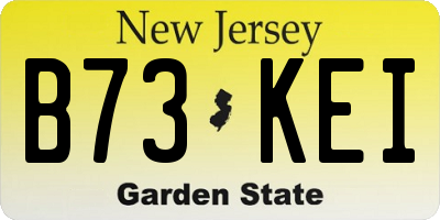 NJ license plate B73KEI
