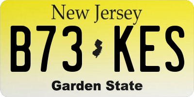 NJ license plate B73KES