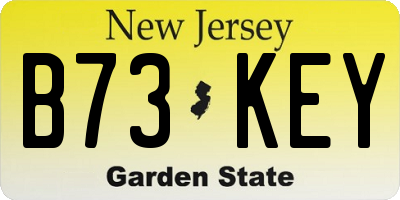 NJ license plate B73KEY