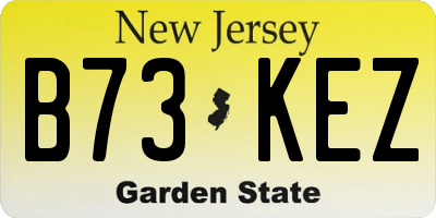 NJ license plate B73KEZ