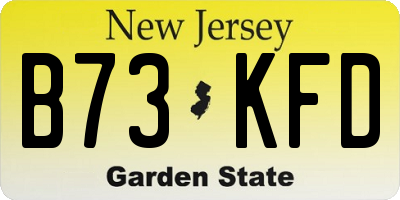 NJ license plate B73KFD