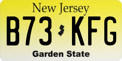 NJ license plate B73KFG