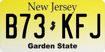 NJ license plate B73KFJ