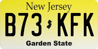 NJ license plate B73KFK