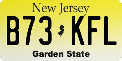 NJ license plate B73KFL
