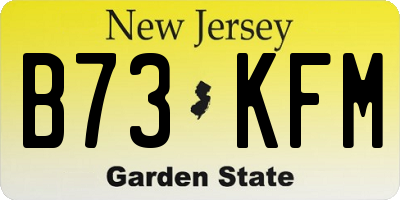 NJ license plate B73KFM