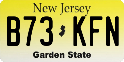 NJ license plate B73KFN