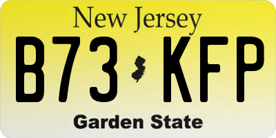 NJ license plate B73KFP