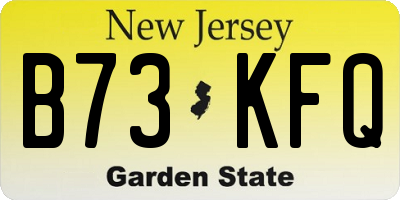 NJ license plate B73KFQ