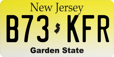 NJ license plate B73KFR